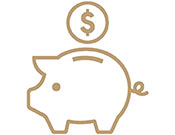 Piggy bank tan icon